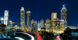 Atlanta, Georgia, skyline at night. Atlanta, Georgia, skyline at night.