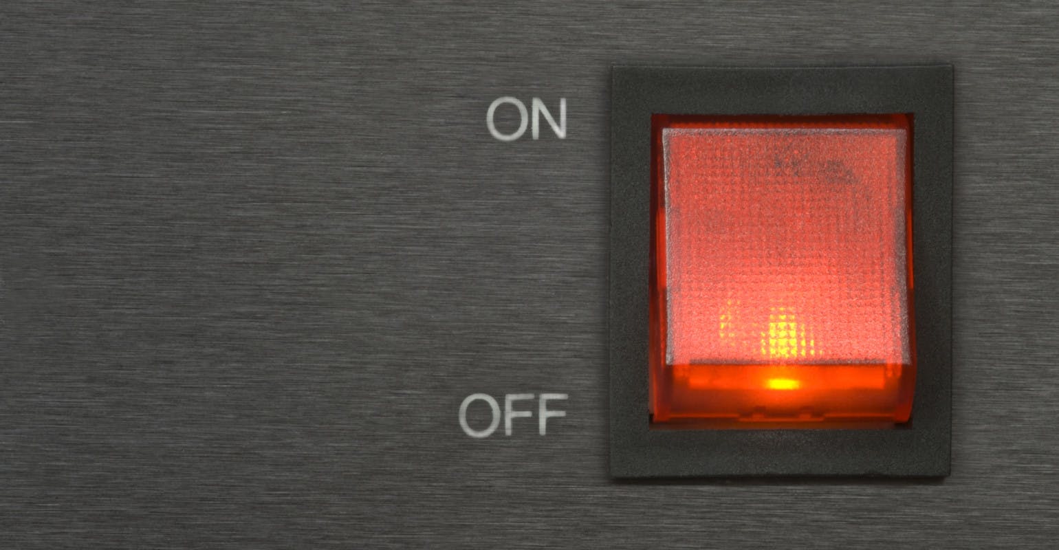 On-off red switch button.