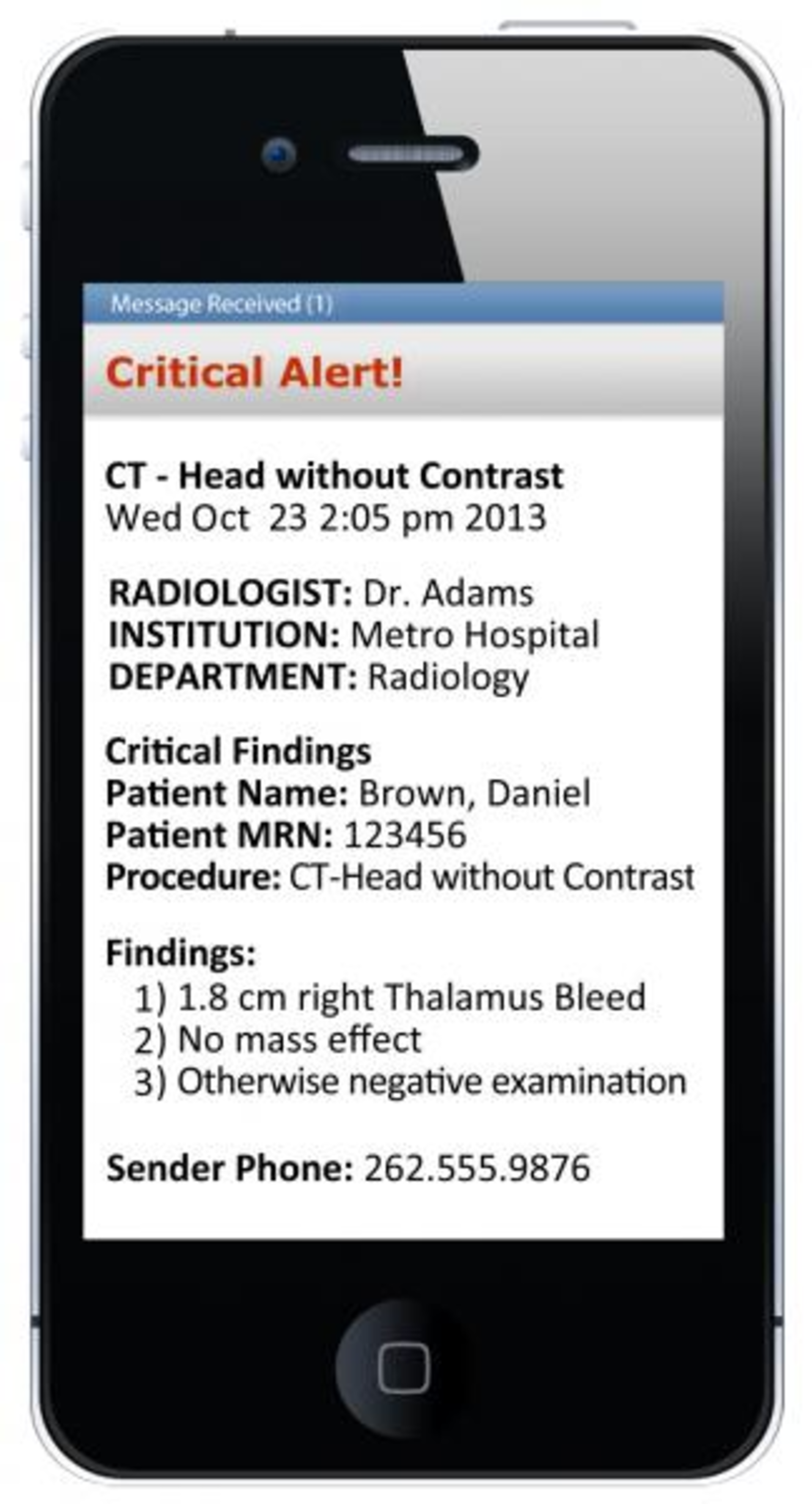 Critical Alert On Iphone