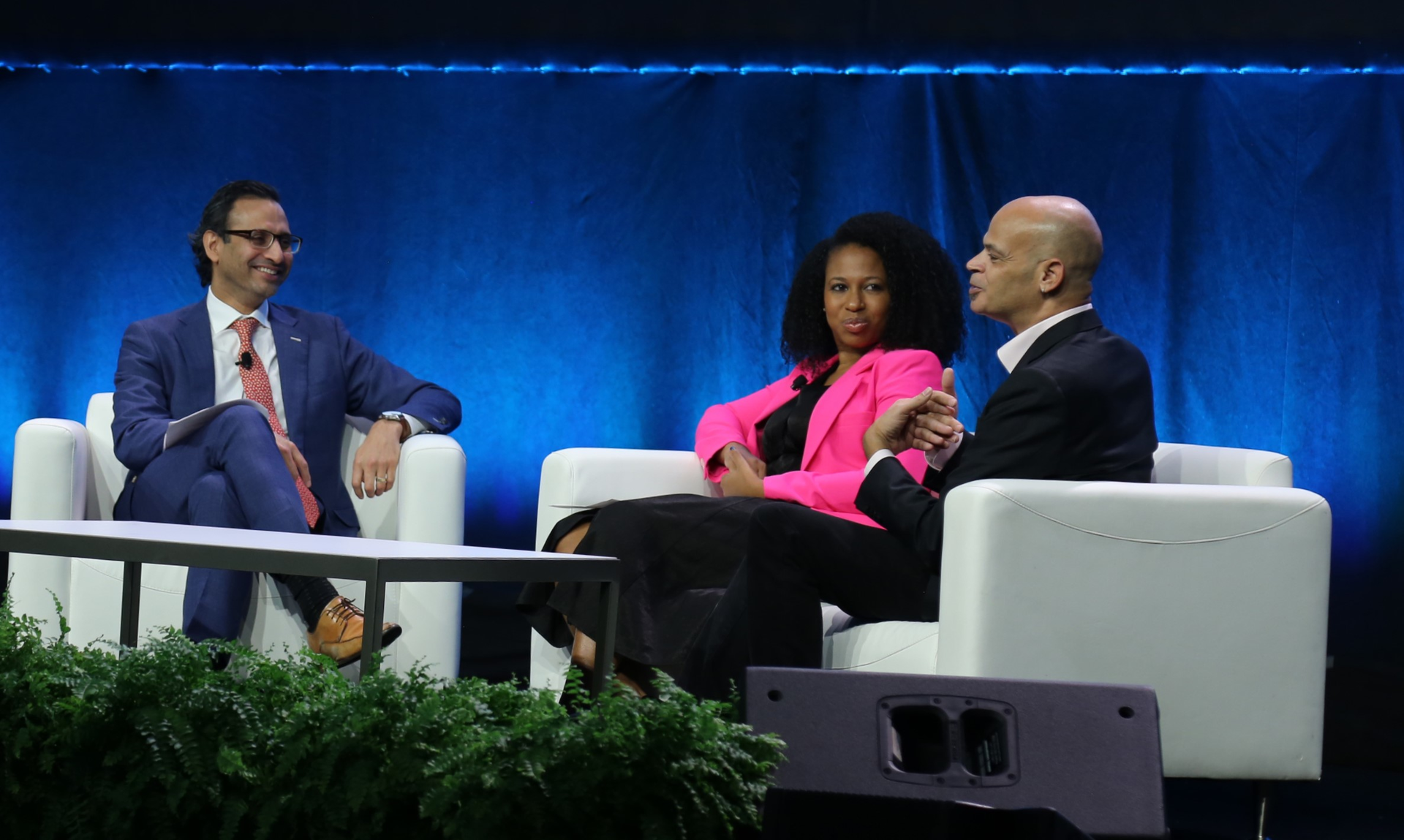 IHI President & CEO Kedar Mat, M.D., is joined on stage at the IHI Forum by Aletha Maybank, M.D., M.P.H., chief health equity officer & senior vice president, American Medical Association, and Glenn Harris, president of Race Forward & publisher of Colorlines, who together discussed the importance of &ldquo;Rise to Health: A National Coalition for Equity in Health Care.'