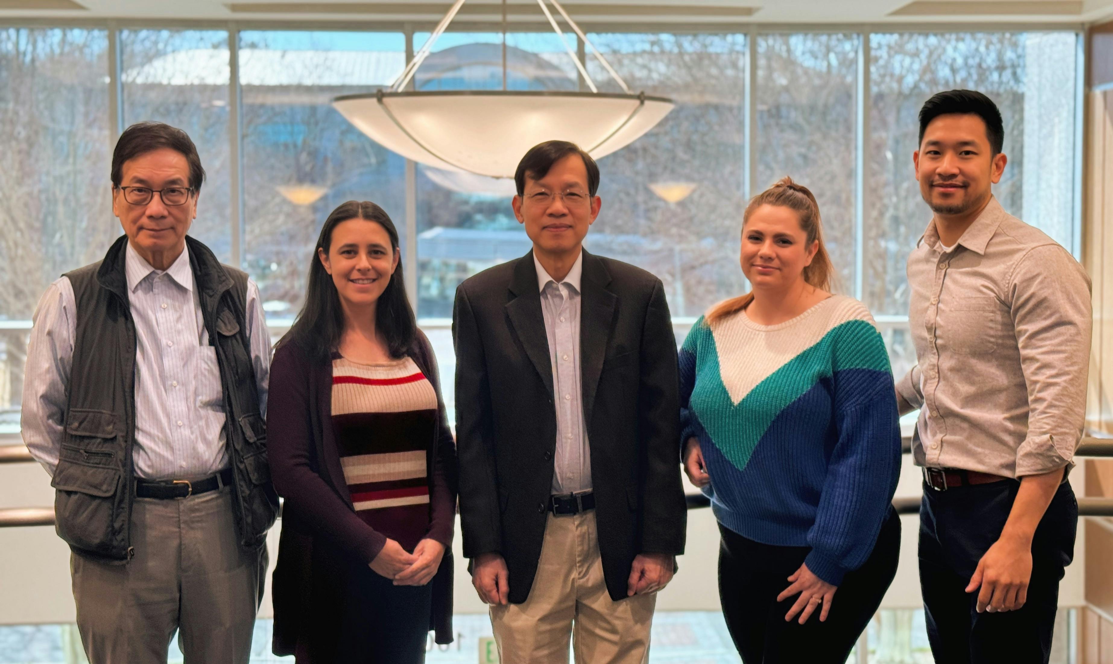 (left to right:) Alex Tse, M.D., Chief Medical Officer; Amanda Hagar, Revenue Cycle Manager; Siu Tong, Ph.D., CEO; Emily Litzenberger, L.P.N., Clinical Process Improvement Manager; Cliff Tse, M.H.A>, VP Business Development & Operations