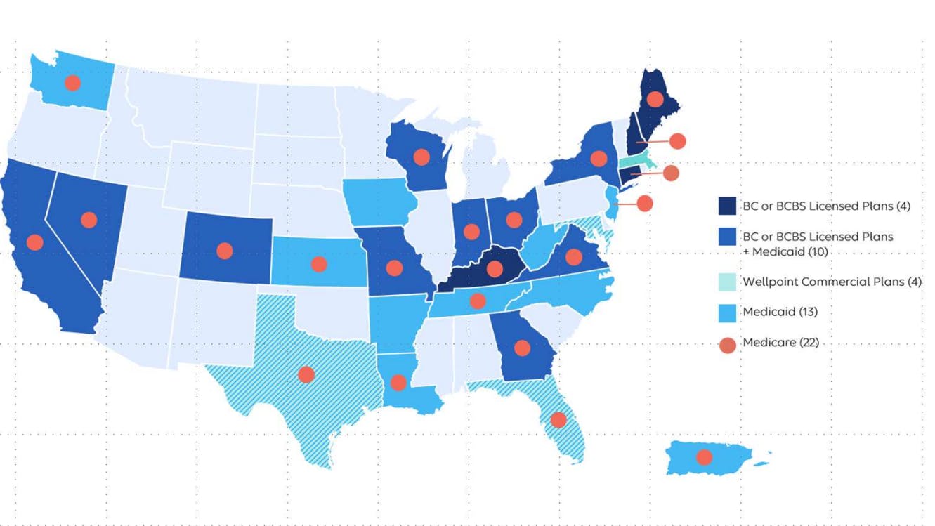 Elevance has Medicaid businesses in 13 states around the country.