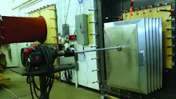 Power roof ventilator being tested with a dynamometer Power roof ventilator being tested with a dynamometer