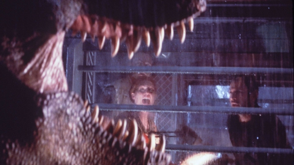 Vince Vaughn back Julianne Moore Jeff Goldblum and an unexpected guest in a scene from 199739s quotThe Lost World Jurassic Parkquot the sequel to quotJurassic Parkquot Photo by Getty Images