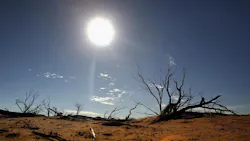 Bright sun shining in the desert Bright sun shining in the desert