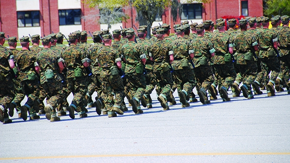 Soldiers marching
