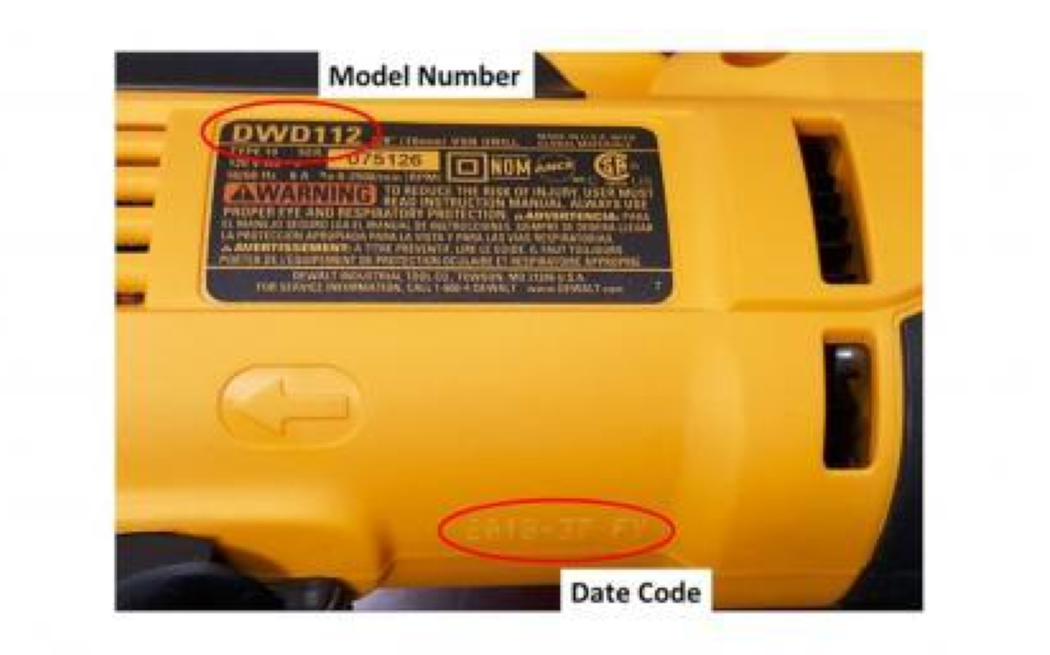 recalled DeWalt drill