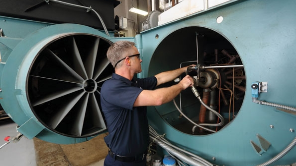 A technician performs a combustion tuneup