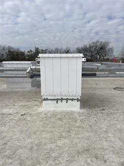 Image 2: Typical protective vault installation for roof piping penetration. Image 2: Typical protective vault installation for roof piping penetration.