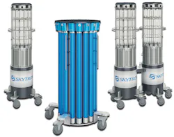 Skytron’s 1140 Sentry, 3200 Max, and 2280 Syndicate UV-C robots Skytron’s 1140 Sentry, 3200 Max, and 2280 Syndicate UV-C robots