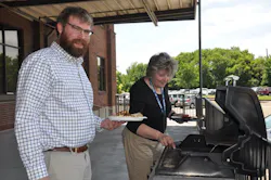 Matt Smith and Celia Tudor during Summer Grilling Wednesday on the dock at Supply Chain’s Corporate location Matt Smith and Celia Tudor during Summer Grilling Wednesday on the dock at Supply Chain’s Corporate location