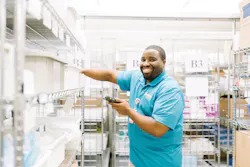 Kym Gooden scanning/counting a PAR. Kym Gooden scanning/counting a PAR.