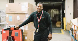 Ben Morgan, truck Driver from Distribution Center, delivering shipment. Ben Morgan, truck Driver from Distribution Center, delivering shipment.