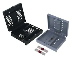 The new Crosstex Cleaning Verification Test contains organic blood applied to a stainless-steel indicator, providing a realistic challenge to ensure all instruments are clean prior to sterilization. It works in washer disinfectors and ultrasonic devices, allowing for a one cost-saving test SKU for all cleaning verification needs. The new Crosstex Cleaning Verification Test contains organic blood applied to a stainless-steel indicator, providing a realistic challenge to ensure all instruments are clean prior to sterilization. It works in washer disinfectors and ultrasonic devices, allowing for a one cost-saving test SKU for all cleaning verification needs.