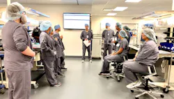 Daily huddle during 1st - 2nd shift. The presenter is Drew Estiva, 1st shift supervisor. Daily huddle during 1st - 2nd shift. The presenter is Drew Estiva, 1st shift supervisor.