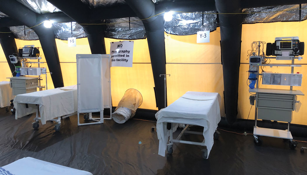 Photo courtesy Paladin Healthcare LLC Forward Triage Cart system deployed in a pre-hospital/tent