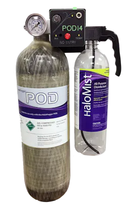 Front view of Halosil’s HaloFogger POD Front view of Halosil’s HaloFogger POD