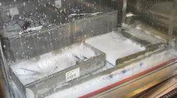 Figure 2: Too much cleaning agent, thus foam is created. Figure 2: Too much cleaning agent, thus foam is created.