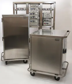 The perfect fit: SteriTite containers fully compatible with their DIN-sized stainless steel transport carts The perfect fit: SteriTite containers fully compatible with their DIN-sized stainless steel transport carts