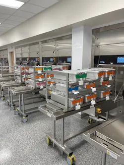 Sterilizer unload with sets Sterilizer unload with sets