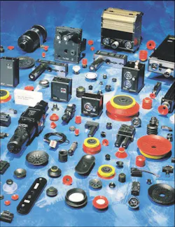 A sampling of the multitude of standard components for assembling a vacuum system: single- and multi-stage vacuum generators, valves, switches, suction cups, etc. A sampling of the multitude of standard components for assembling a vacuum system: single- and multi-stage vacuum generators, valves, switches, suction cups, etc.