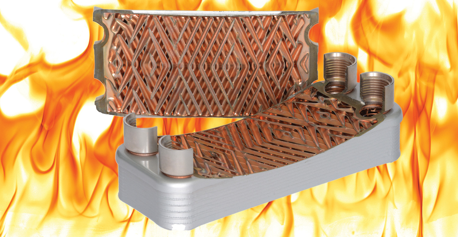 Brazed plate cutaway