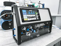 This Festo prototype for an emergency ventilator is based on piezo proportional-control-flow valves. This Festo prototype for an emergency ventilator is based on piezo proportional-control-flow valves.