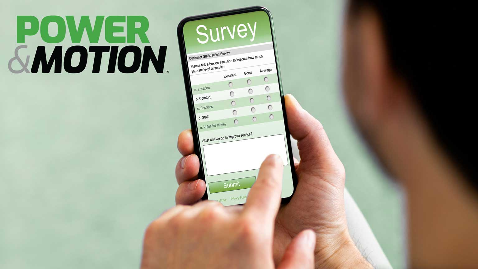 Person taking a survey on a smartphone