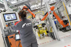 Use of robots in the new FPT Industrial ePowertrain facility will aid safety and productivity. Use of robots in the new FPT Industrial ePowertrain facility will aid safety and productivity.