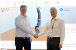 igus' acquisition of Commonplace Robotics will aid further developments aimed at simplifying integration of robots into industry applications. Left: Dr. Christian Meyer, CEO of Commonplace Robotics; Right: Frank Blase, CEO and entrepreneur igus GmbH. igus' acquisition of Commonplace Robotics will aid further developments aimed at simplifying integration of robots into industry applications. Left: Dr. Christian Meyer, CEO of Commonplace Robotics; Right: Frank Blase, CEO and entrepreneur igus GmbH.