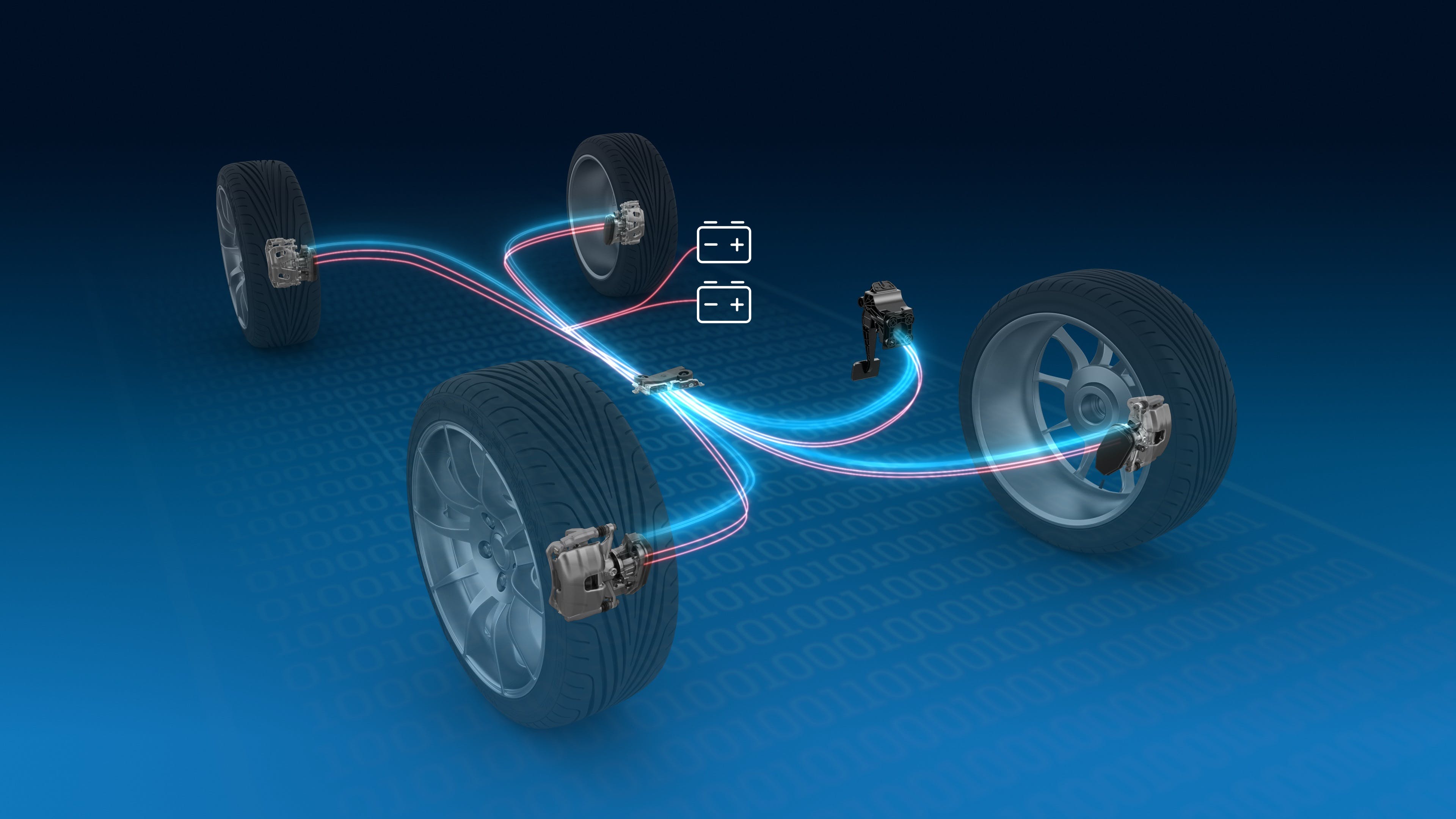ZF's brake-by-wire system transmits brake signals electrically, enabling faster response times and improved energy use, particularly for electric vehicles.
