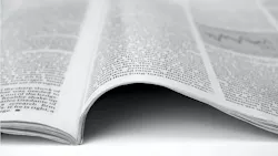 open magazine showing article text open magazine showing article text