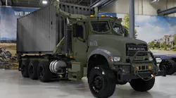 The Mack Defense Common Tactical Truck prototype is equipped with BAE Systems' Gen3 electric propulsion system to help provide more efficient operation. The Mack Defense Common Tactical Truck prototype is equipped with BAE Systems' Gen3 electric propulsion system to help provide more efficient operation.