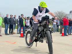 Twenty two student teams took part in the 2024 NFPA Fluid Power Vehicle Challenge where they applied hydraulic and pneumatic technologies to a bicycle. Twenty two student teams took part in the 2024 NFPA Fluid Power Vehicle Challenge where they applied hydraulic and pneumatic technologies to a bicycle.