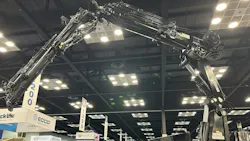 A hydraulic lift on a work truck A hydraulic lift on a work truck