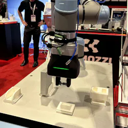 A smart pneumatic gripper on display at Automate A smart pneumatic gripper on display at Automate