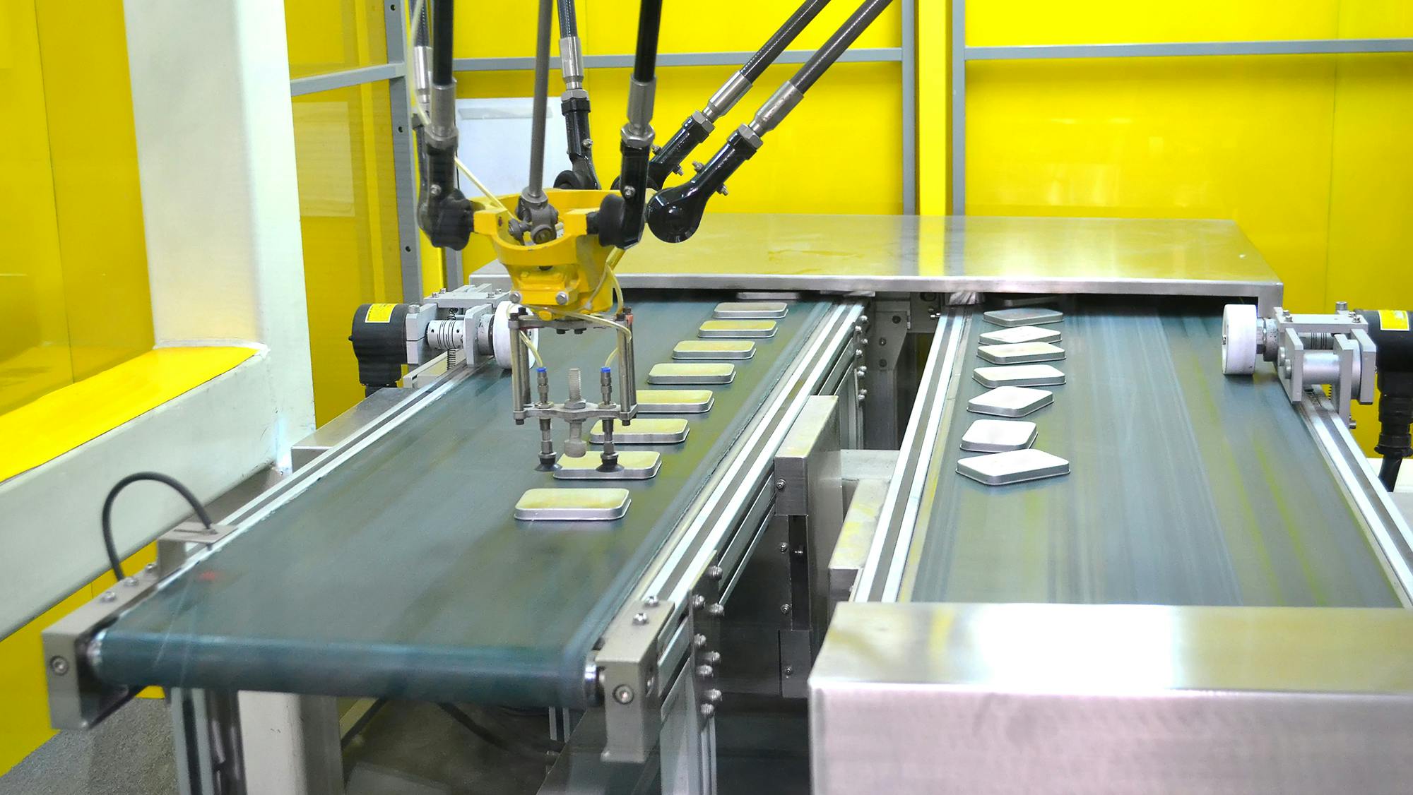A robot working on a production line