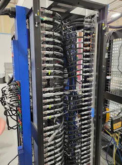 Parker Hannifin quick disconnect couplings on a data center server rack Parker Hannifin quick disconnect couplings on a data center server rack