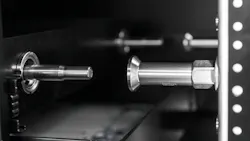 Danfoss blind mate quick connector installed in a data center application Danfoss blind mate quick connector installed in a data center application