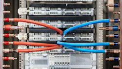 A closeup of Danfoss fluid conveyance components installed in a data center application A closeup of Danfoss fluid conveyance components installed in a data center application