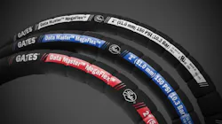 Three Gates Gates Data Master MegaFlex cooling hoses lined up next to each other Three Gates Gates Data Master MegaFlex cooling hoses lined up next to each other