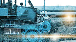 A dozer with computer and data imagery superimposed over it to demonstrate the technologies helping automate these machines A dozer with computer and data imagery superimposed over it to demonstrate the technologies helping automate these machines