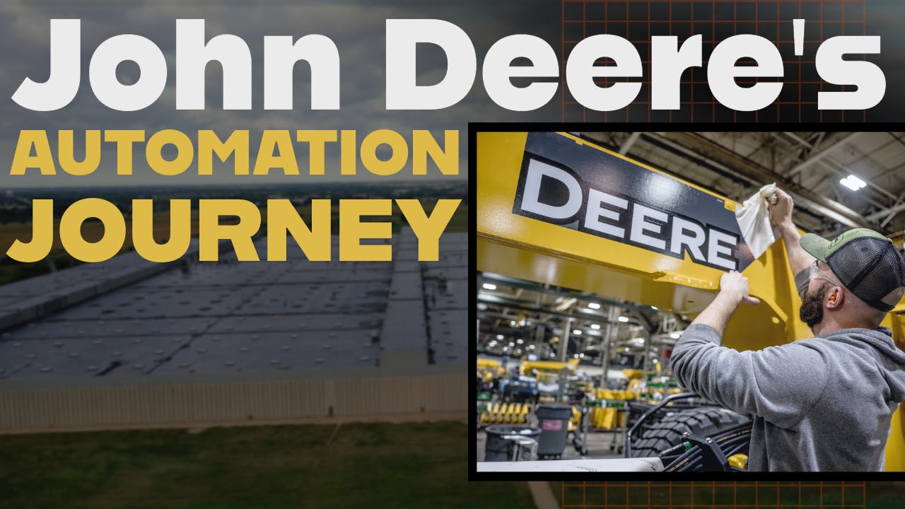 An image showing a John Deere working being used for more delicate tasks as automation is used for many others