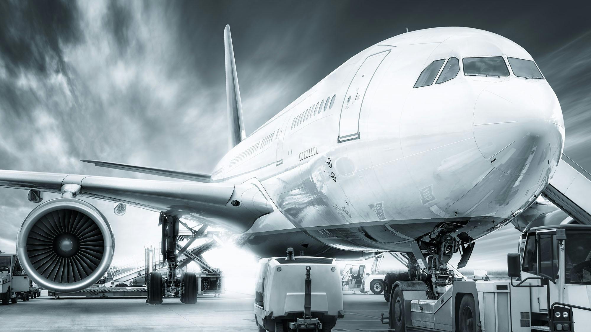 A composite image of several aerospace vehicles used at an airport