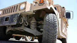 Close up view of the undercarriage of a military vehicle Close up view of the undercarriage of a military vehicle
