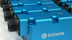 Several Domin hydraulic servo valves lined up next to each other Several Domin hydraulic servo valves lined up next to each other