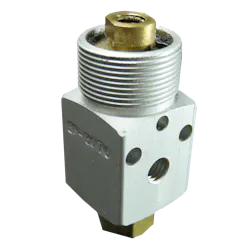 Close up on a Clippard pneumatic component Close up on a Clippard pneumatic component