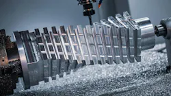 Close up view on metalworking machinery Close up view on metalworking machinery