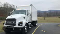Mack Truck parked on roadway Mack Truck parked on roadway