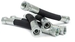 Group of hydraulic hoses on a white background Group of hydraulic hoses on a white background